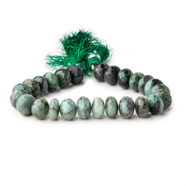 12mm Brazilian Emerald Faceted Rondelle Beads 8 inch 26 pieces (ONLINE ORDER ONLY)