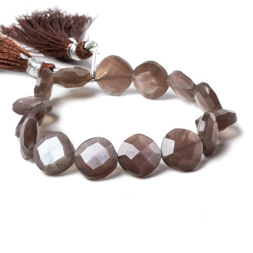12mm Chocolate Moonstone faceted pillow beads 7 inch 14 pieces (ONLINE ORDER ONLY)