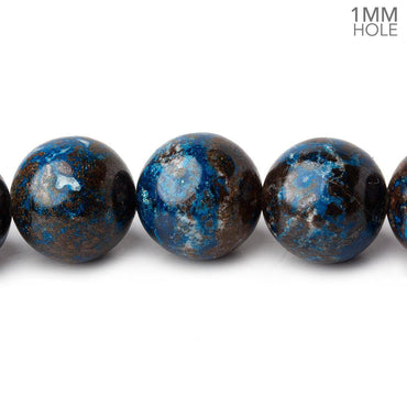 12mm Chrysocolla plain round large hole beads 16 inch 34 pieces A (ONLINE ORDER ONLY)
