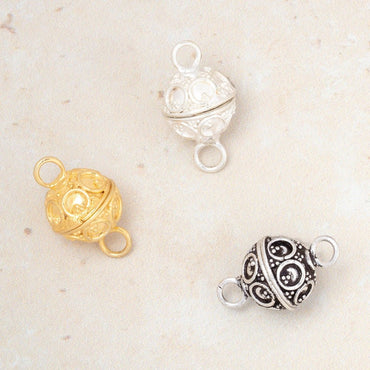 12mm Circle & Miligrain Magnetic Clasp 1 piece (ONLINE ORDER ONLY)