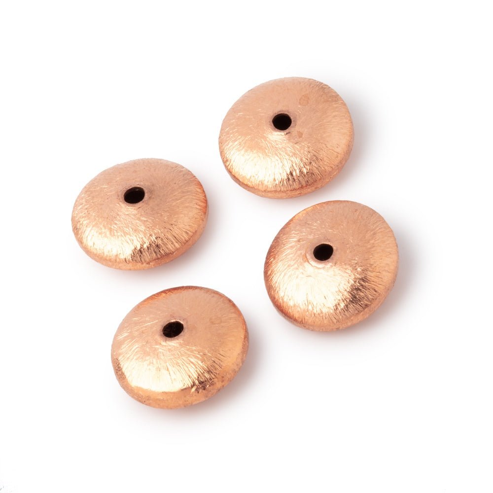12mm Copper Brushed Rondelle Beads Set of 4 pieces (ONLINE ORDER ONLY)