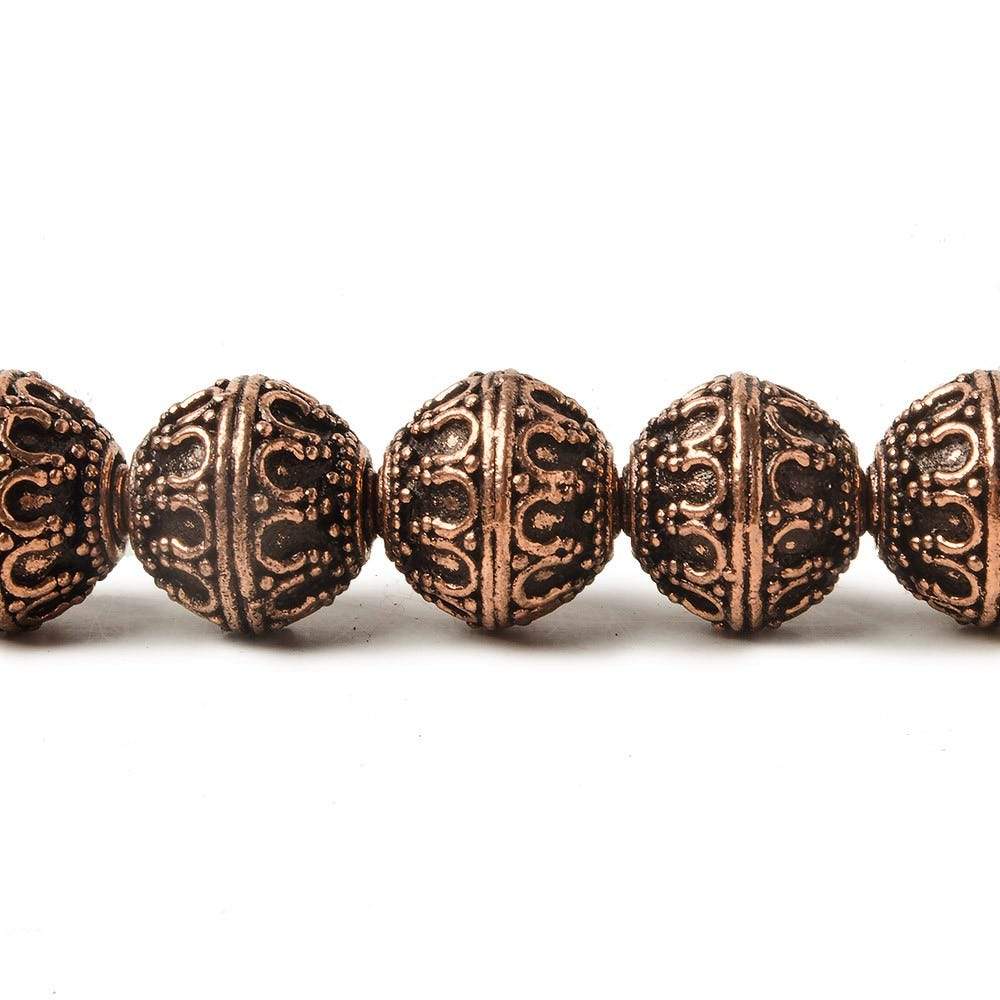12mm Copper Moroccan Miligrain Design Round 8 inch 16 pcs (ONLINE ORDER ONLY)