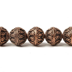 12mm Copper Moroccan Miligrain Design Round 8 inch 16 pcs (ONLINE ORDER ONLY)