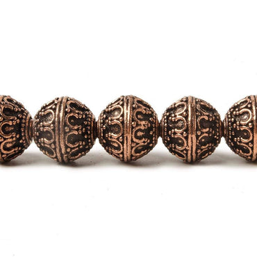 12mm Copper Moroccan Miligrain Design Round 8 inch 16 pcs (ONLINE ORDER ONLY)