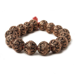 12mm Copper Moroccan Miligrain Design Round 8 inch 16 pcs (ONLINE ORDER ONLY)