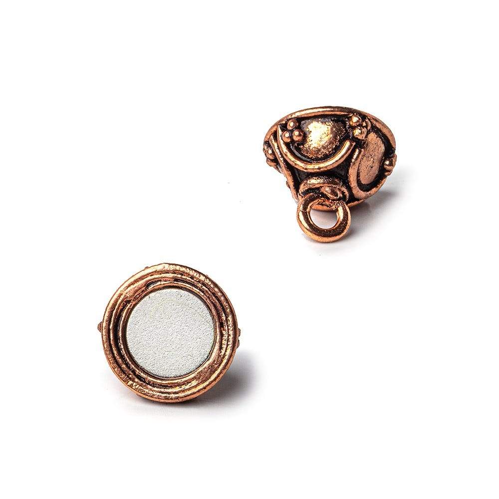 12mm Copper Moroccan Round Magnetic Clasp Set of 2 (ONLINE ORDER ONLY)