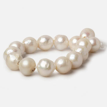 12mm Cream White Baroque Large Hole pearls 8 inch 15 pieces (ONLINE ORDER ONLY)