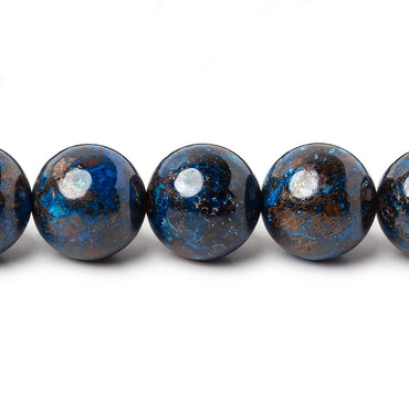 12mm Dark Chrysocolla Plain Rounds 16 inch 34 beads AA (ONLINE ORDER ONLY)