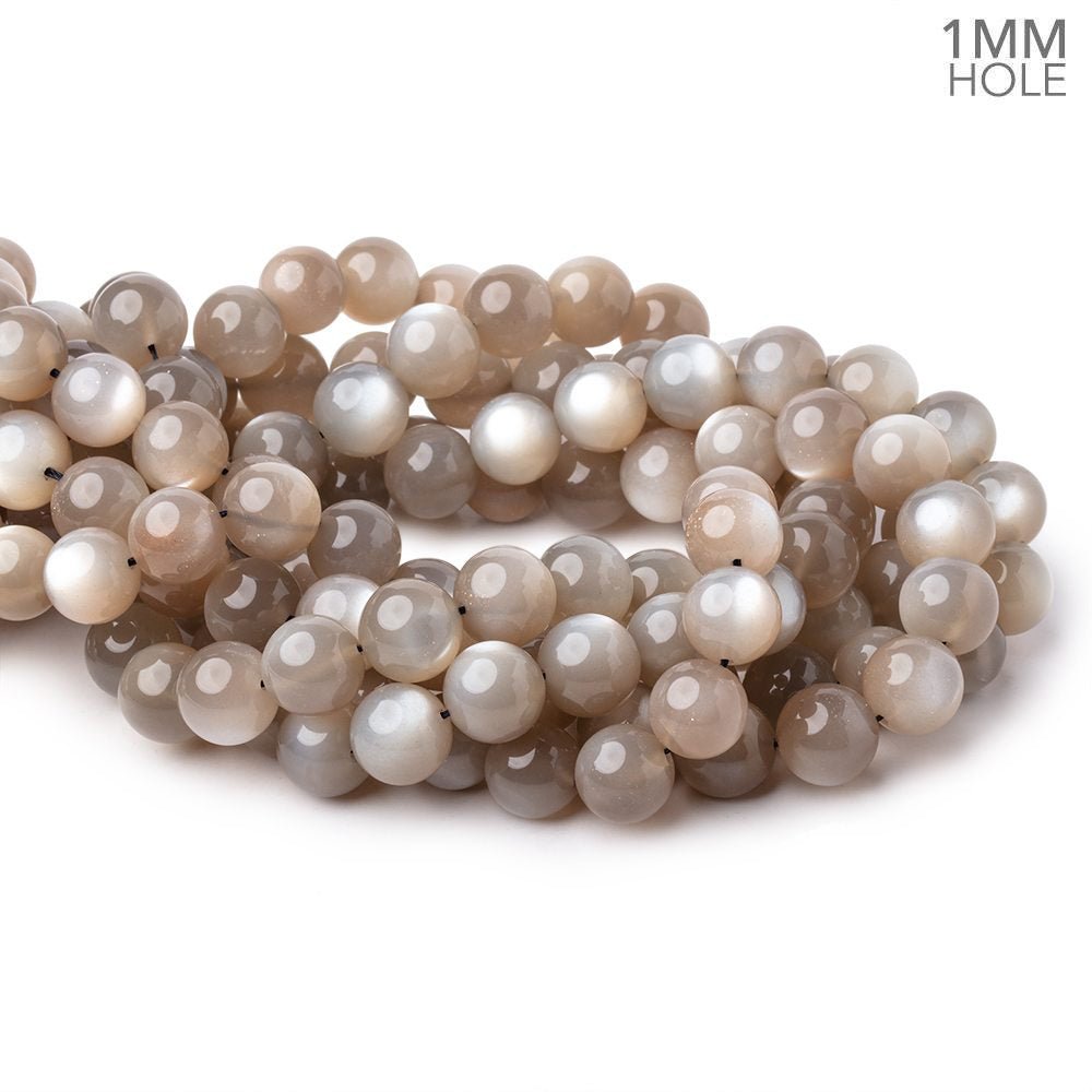 12mm Greige Moonstone Plain Round Beads 15.5 inch 34 pieces AAA 1mm Hole (ONLINE ORDER ONLY)