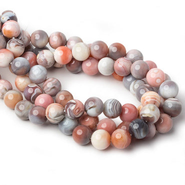 12mm Multi Color Banded Agate plain round beads 15.5 inch 33 pieces AA (ONLINE ORDER ONLY)