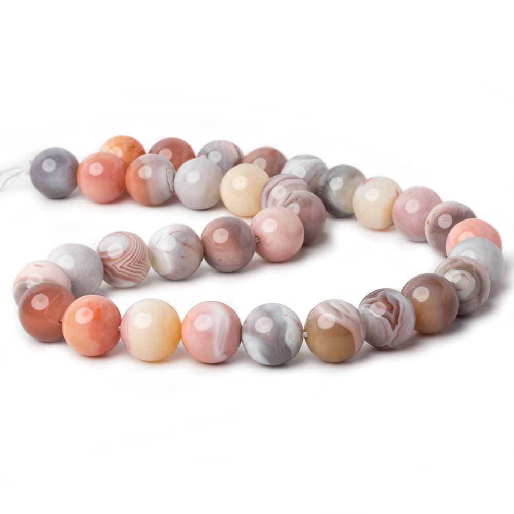 12mm Multi Color Banded Agate plain round beads 15.5 inch 33 pieces AA (ONLINE ORDER ONLY)
