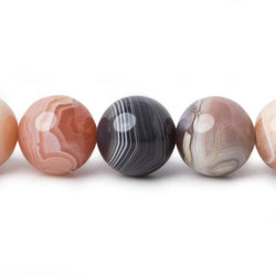12mm Multi Color Banded Agate plain round beads 15.5 inch 33 pieces AA (ONLINE ORDER ONLY)
