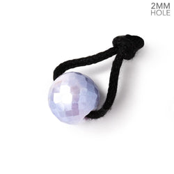 12mm Mystic Purple Moonstone 2mm Large Hole Faceted Round Bead Focal 1 piece (ONLINE ORDER ONLY)