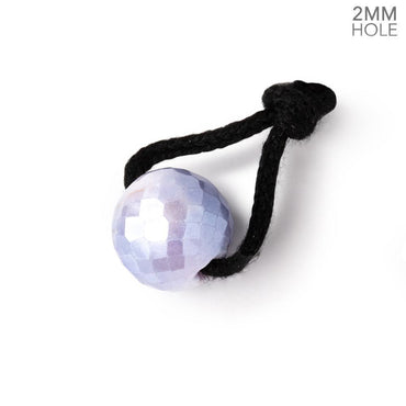 12mm Mystic Purple Moonstone 2mm Large Hole Faceted Round Bead Focal 1 piece (ONLINE ORDER ONLY)