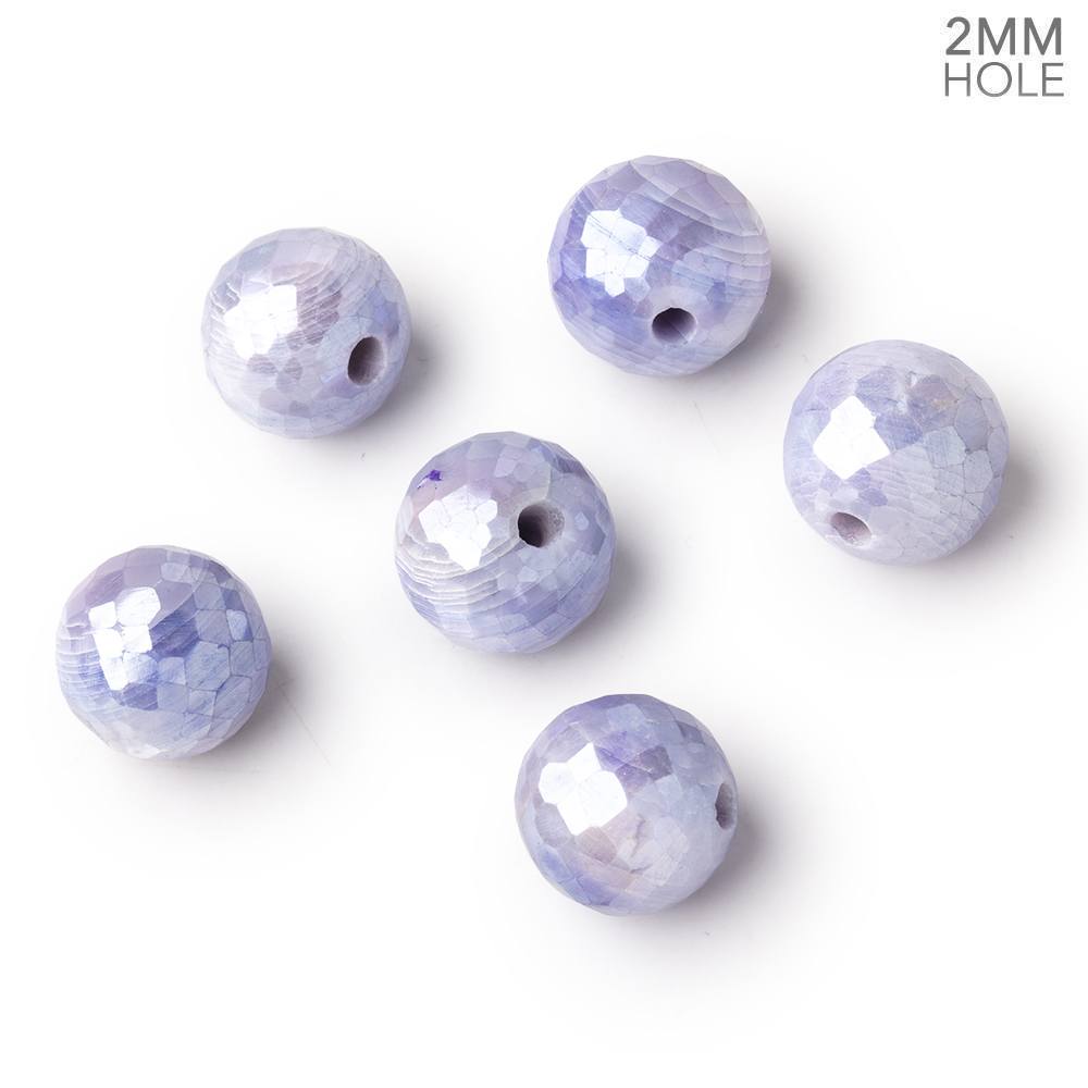 12mm Mystic Purple Moonstone 2mm Large Hole Faceted Round Bead Focal 1 piece (ONLINE ORDER ONLY)