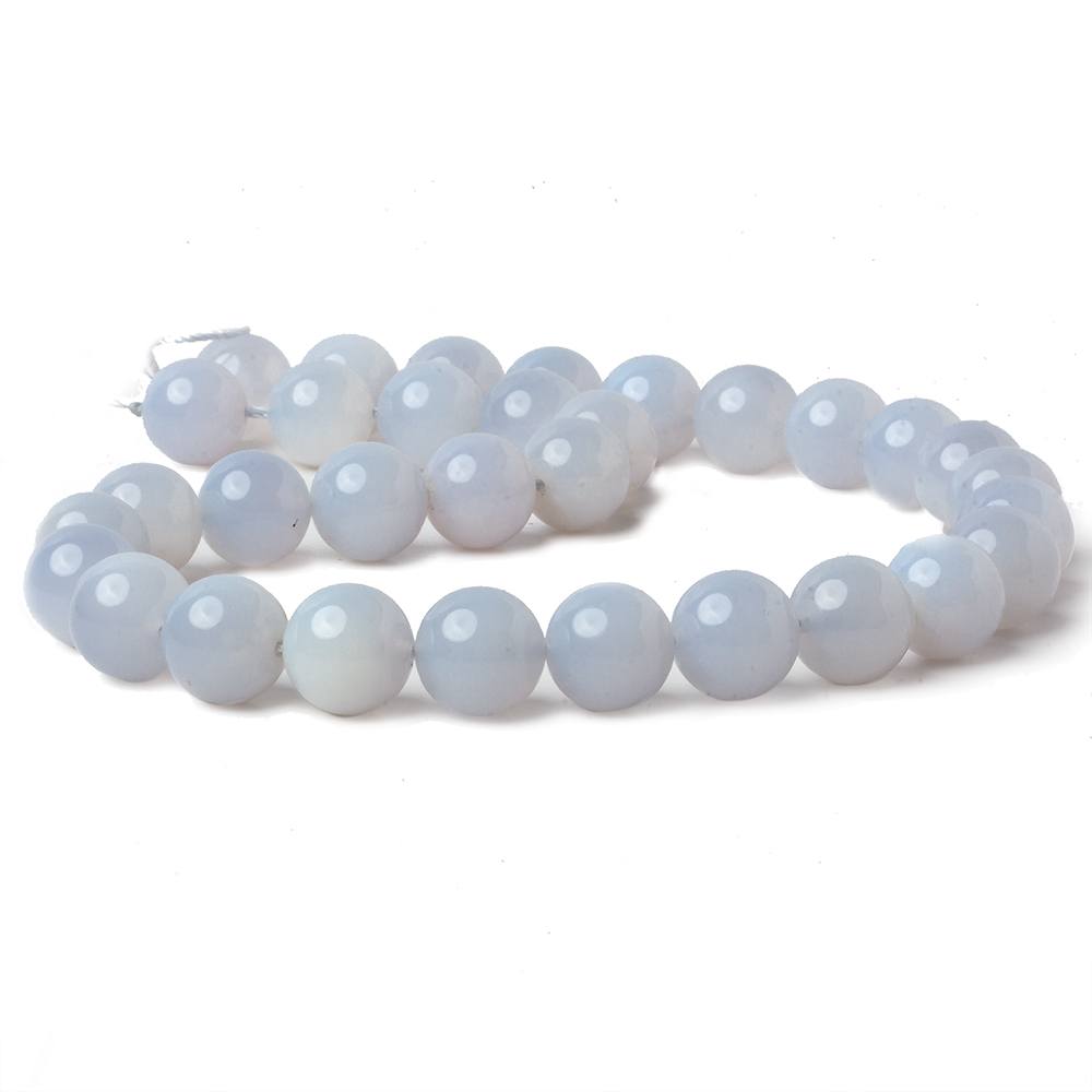 12mm Natural Periwinkle Blue Chalcedony plain rounds 16 inch 34 beads AAA (ONLINE ORDER ONLY)