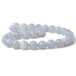 12mm Natural Periwinkle Blue Chalcedony plain rounds 16 inch 34 beads AAA (ONLINE ORDER ONLY)