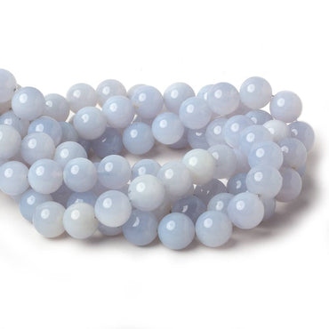 12mm Natural Periwinkle Blue Chalcedony plain rounds 16 inch 34 beads AAA (ONLINE ORDER ONLY)