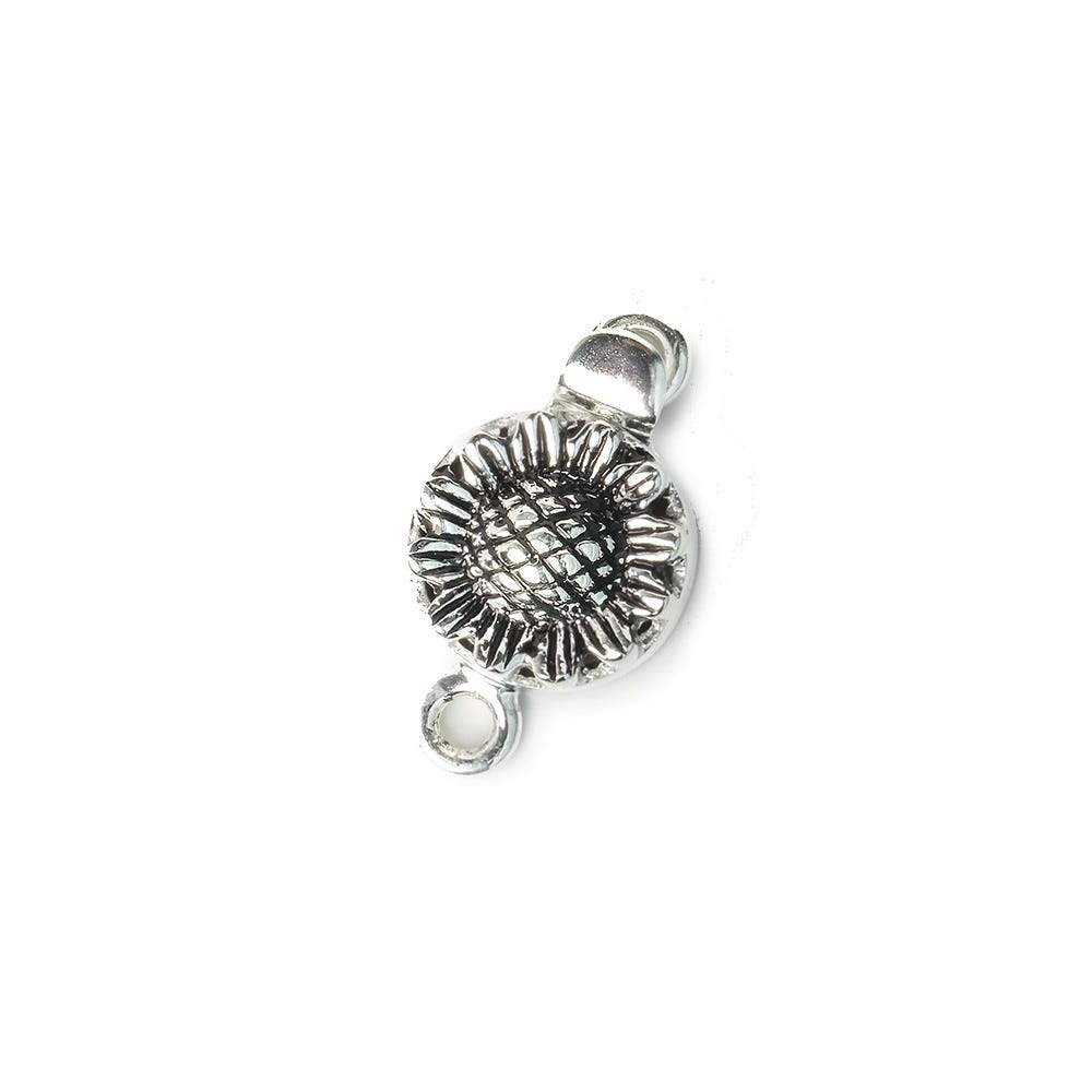 12mm Antique Sterling Silver Box Clasp Sunflower Design 1 piece (ONLINE ORDER ONLY)
