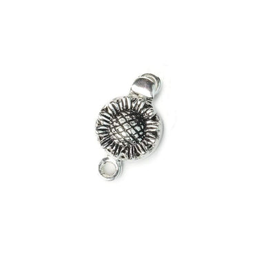12mm Antique Sterling Silver Box Clasp Sunflower Design 1 piece (ONLINE ORDER ONLY)