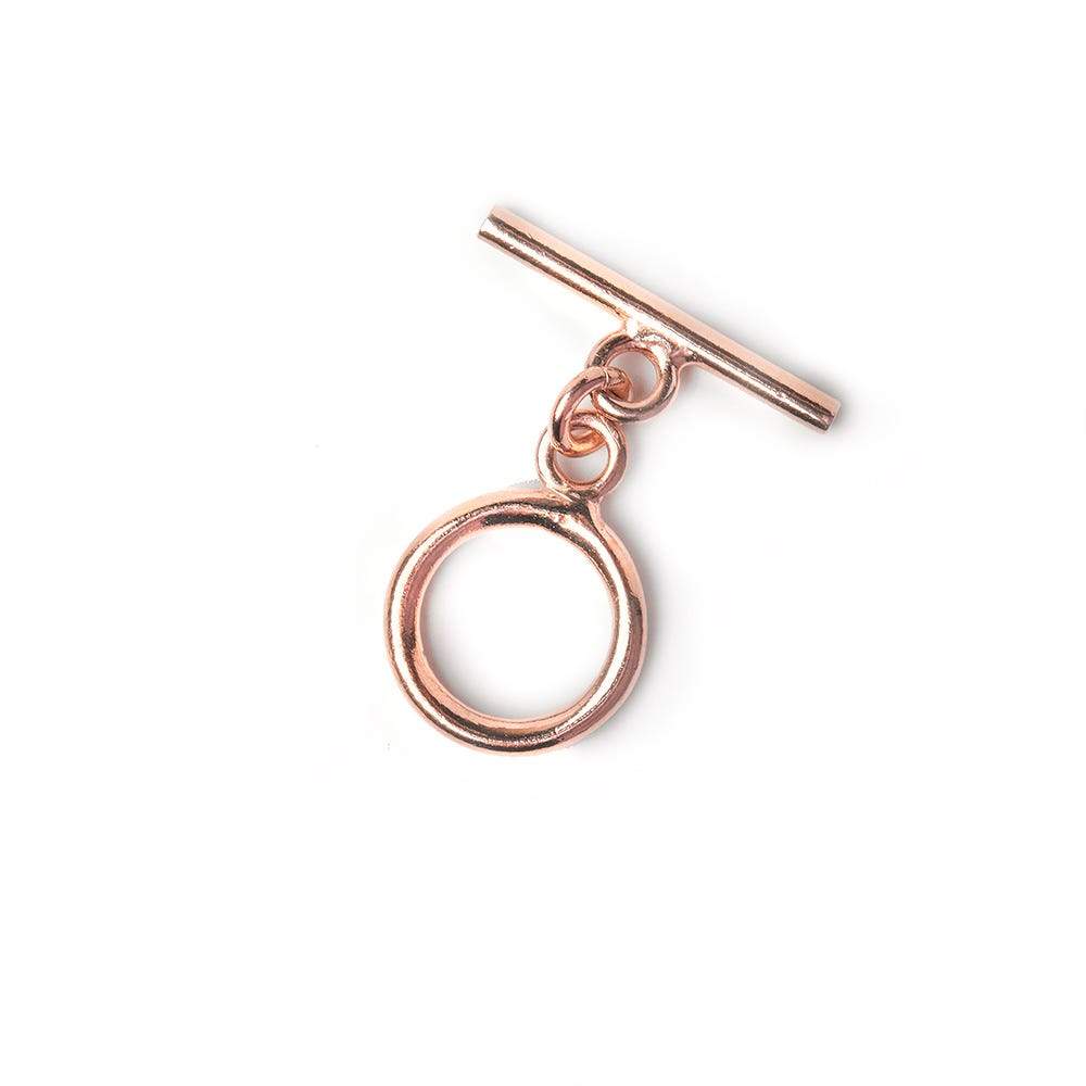 12mm Rose Gold plated Sterling Silver Toggle Plain Circle 1 piece (ONLINE ORDER ONLY)