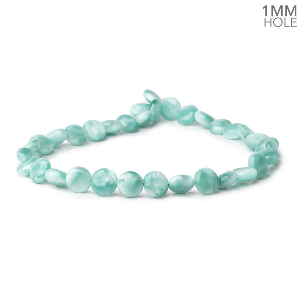 12mm Russian Green Angelite Plain Coin Beads 16 inch 34 pieces AA (ONLINE ORDER ONLY)