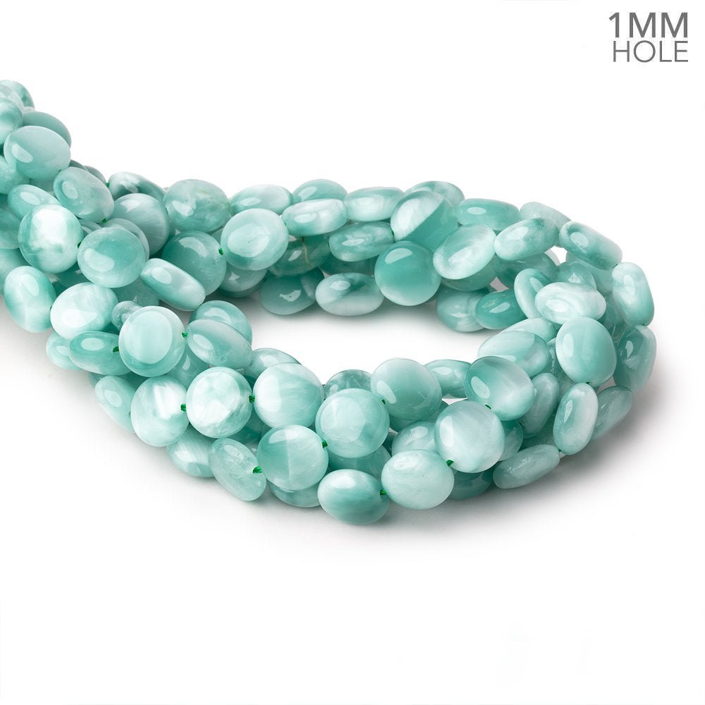 12mm Russian Green Angelite Plain Coin Beads 16 inch 34 pieces AA (ONLINE ORDER ONLY)