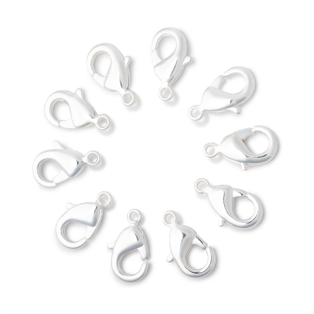 12mm Shiny Lobster Clasp Set of 10 Pieces (ONLINE ORDER ONLY)