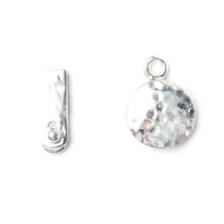 12mm Sterling Silver Box Clasp Round Hammered Design 1 piece (ONLINE ORDER ONLY)
