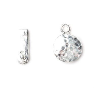 12mm Sterling Silver Box Clasp Round Hammered Design 1 piece (ONLINE ORDER ONLY)