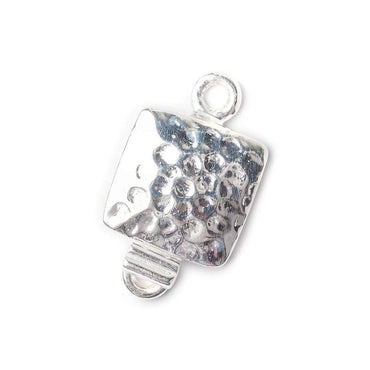 12mm Sterling Silver Box Clasp Square Hammered Design 1 piece (ONLINE ORDER ONLY)
