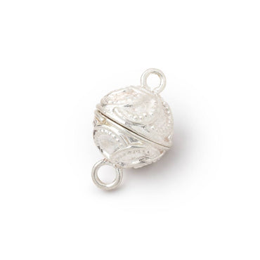12mm Sterling Silver Miligrain Swirl Magnetic Ball Clasp 1 piece (ONLINE ORDER ONLY)