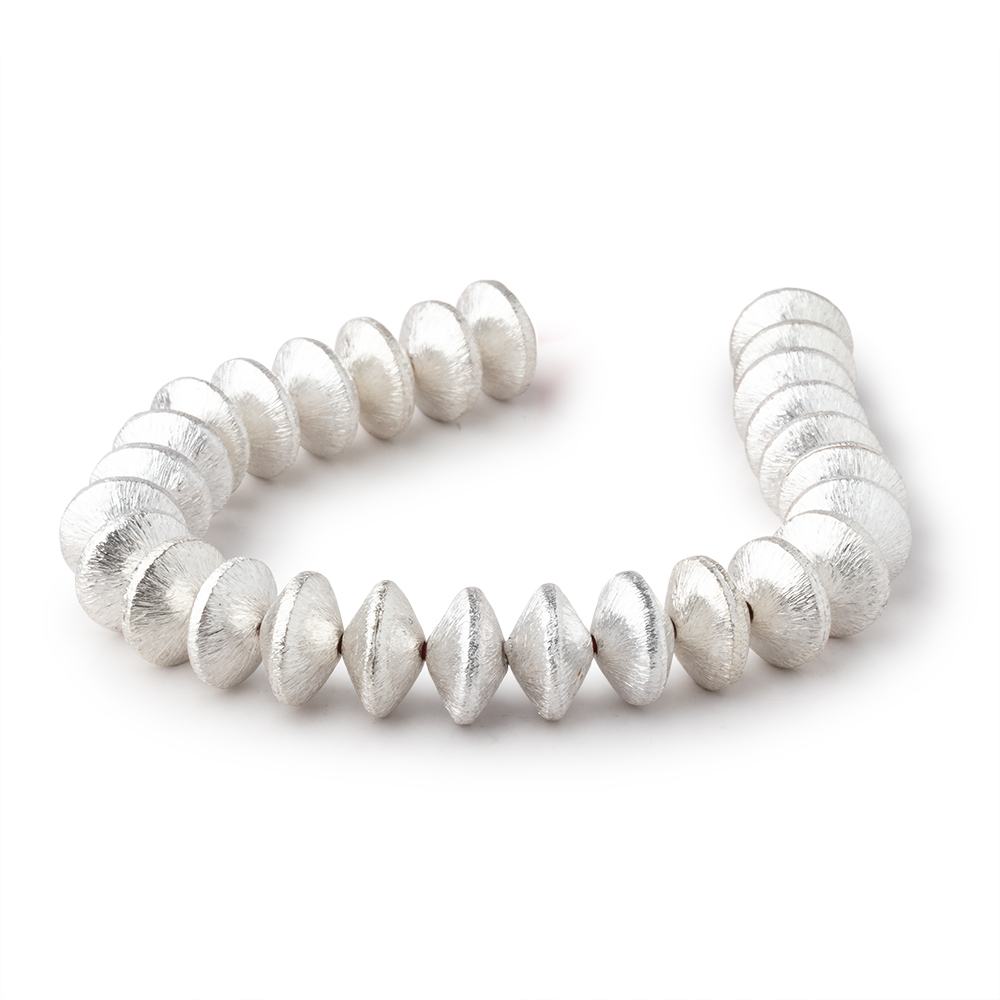 12mm Sterling Silver Plated Copper Brushed Disc 8 inch 27 Beads (ONLINE ORDER ONLY)