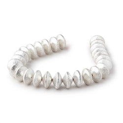 12mm Sterling Silver Plated Copper Brushed Disc 8 inch 27 Beads (ONLINE ORDER ONLY)