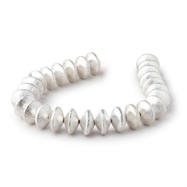 12mm Sterling Silver Plated Copper Brushed Disc 8 inch 27 Beads (ONLINE ORDER ONLY)