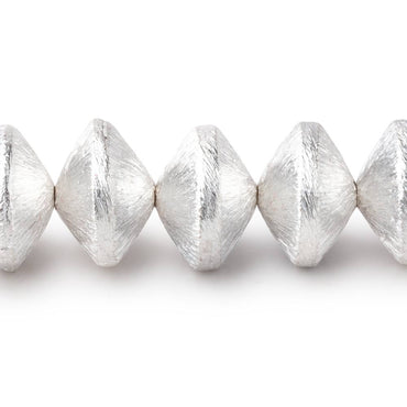 12mm Sterling Silver Plated Copper Brushed Disc Beads 8 inch 23 pieces (ONLINE ORDER ONLY)