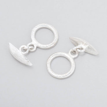 12mm Sterling Silver Toggle Brushed Marquise Design 1 piece (ONLINE ORDER ONLY)
