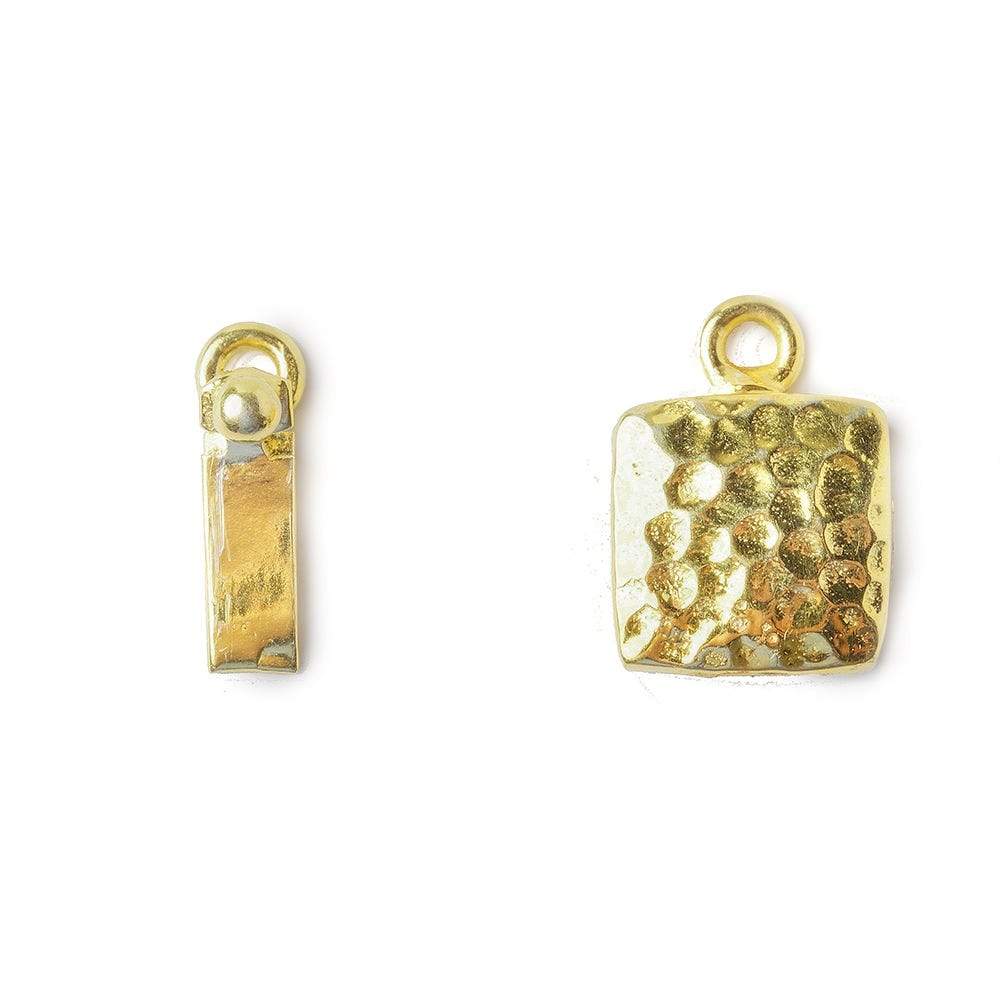 12mm Vermeil Box Clasp Square Hammered Design 1 piece (ONLINE ORDER ONLY)