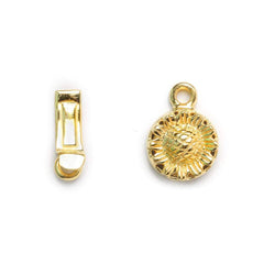 12mm Vermeil Box Clasp Sunflower Design 1 piece (ONLINE ORDER ONLY)