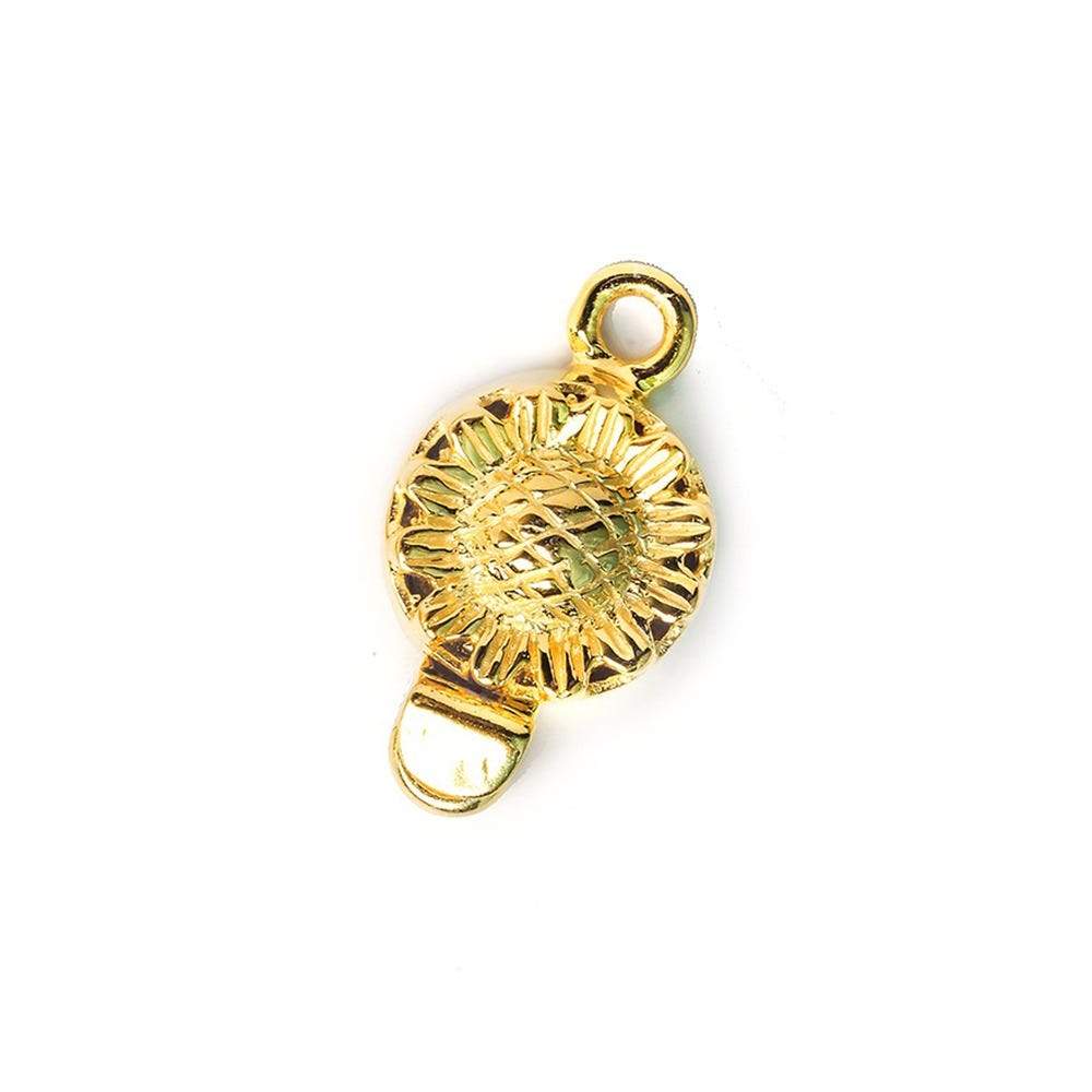 12mm Vermeil Box Clasp Sunflower Design 1 piece (ONLINE ORDER ONLY)