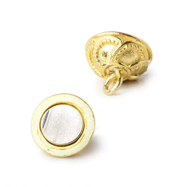 12mm Vermeil Magnetic Clasp with Swirl Design 1 piece (ONLINE ORDER ONLY)