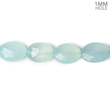 12x10-14x10mm Aqua Blue Chalcedony Faceted Oval 1mm hole 8 inch 15 beads (ONLINE ORDER ONLY)