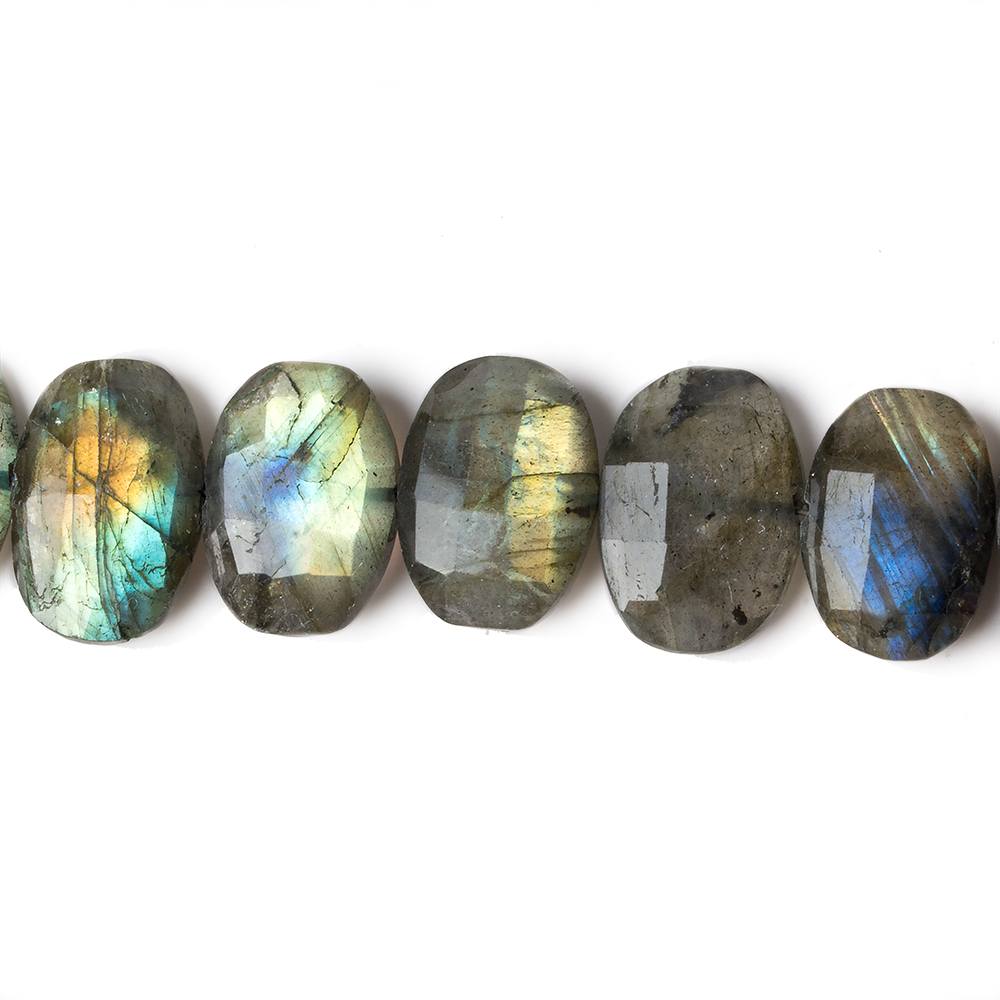 12x10-14x10mm Labradorite side drilled Faceted Cushion beads 6 inch 14 pcs (ONLINE ORDER ONLY)