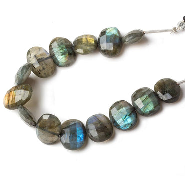 12x10-14x10mm Labradorite side drilled Faceted Cushion beads 6 inch 14 pcs (ONLINE ORDER ONLY)