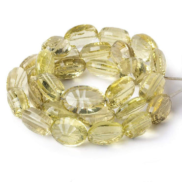 12x10-14x11mm Lemon Quartz Concave Faceted Oval beads 15 inch 30 pieces AAA (ONLINE ORDER ONLY)