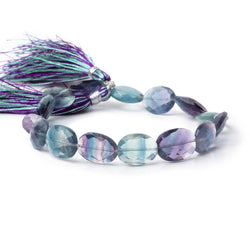 12x10-14x11mm Multi Color Fluorite Faceted Oval Beads 8 inch 14 pieces (ONLINE ORDER ONLY)