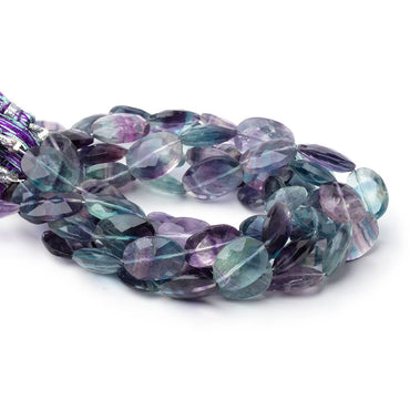 12x10-14x11mm Multi Color Fluorite Faceted Oval Beads 8 inch 14 pieces (ONLINE ORDER ONLY)