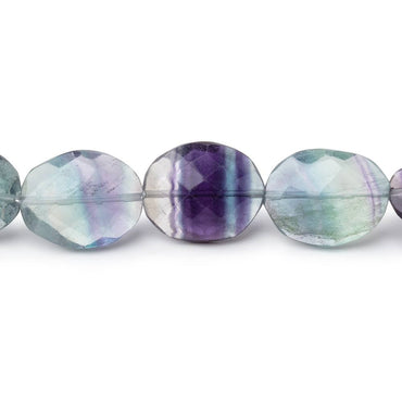 12x10-14x11mm Multi Color Fluorite Faceted Oval Beads 8 inch 14 pieces (ONLINE ORDER ONLY)