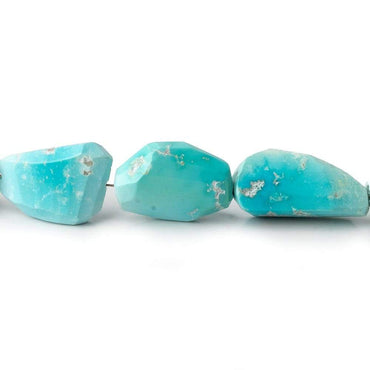 12x10-14x12mm Treated Turquoise faceted nuggets 8 inch 12 beads (ONLINE ORDER ONLY)