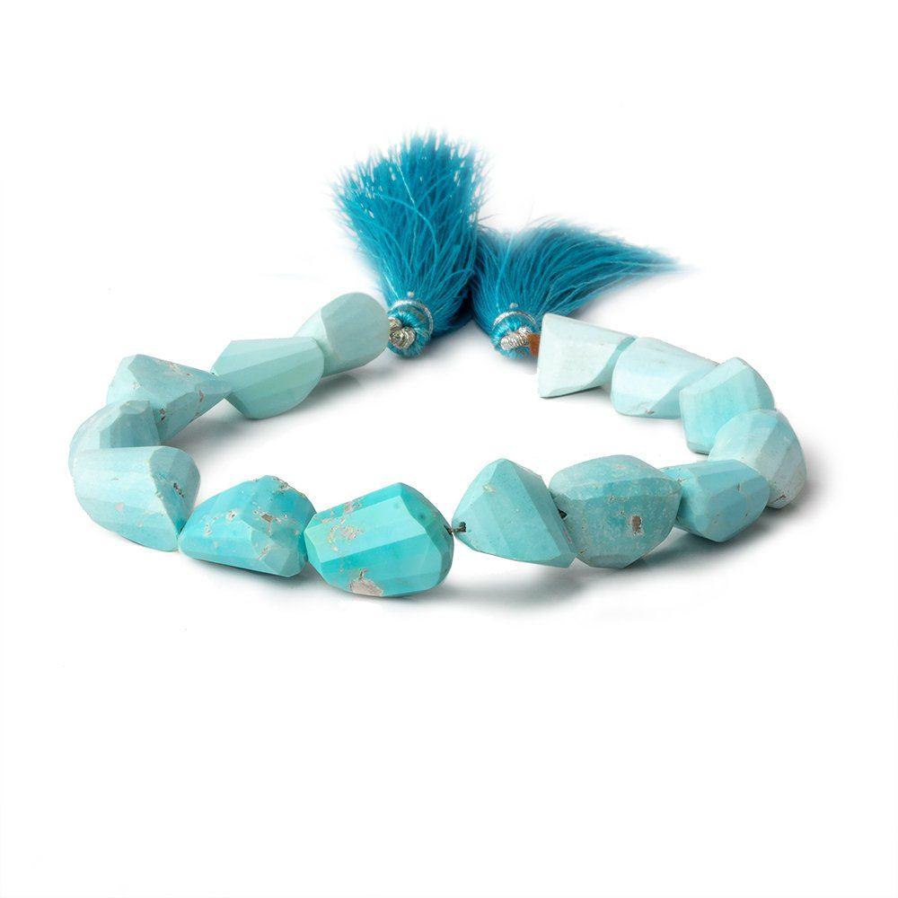 12x10-14x12mm Treated Turquoise faceted nuggets 8 inch 12 beads (ONLINE ORDER ONLY)